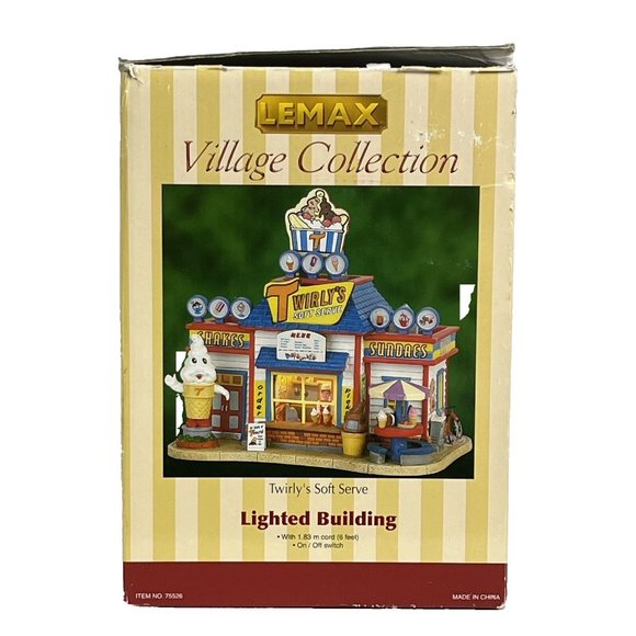 Lemax Village Ceramic TWIRLY'S SOFT SERVE Ice Cream 2007 Light Box Rare - Picture 5 of 14